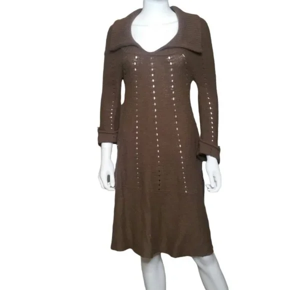 sachin and babi light blue dress SOFT KNIT SHORT DRESS - Brown